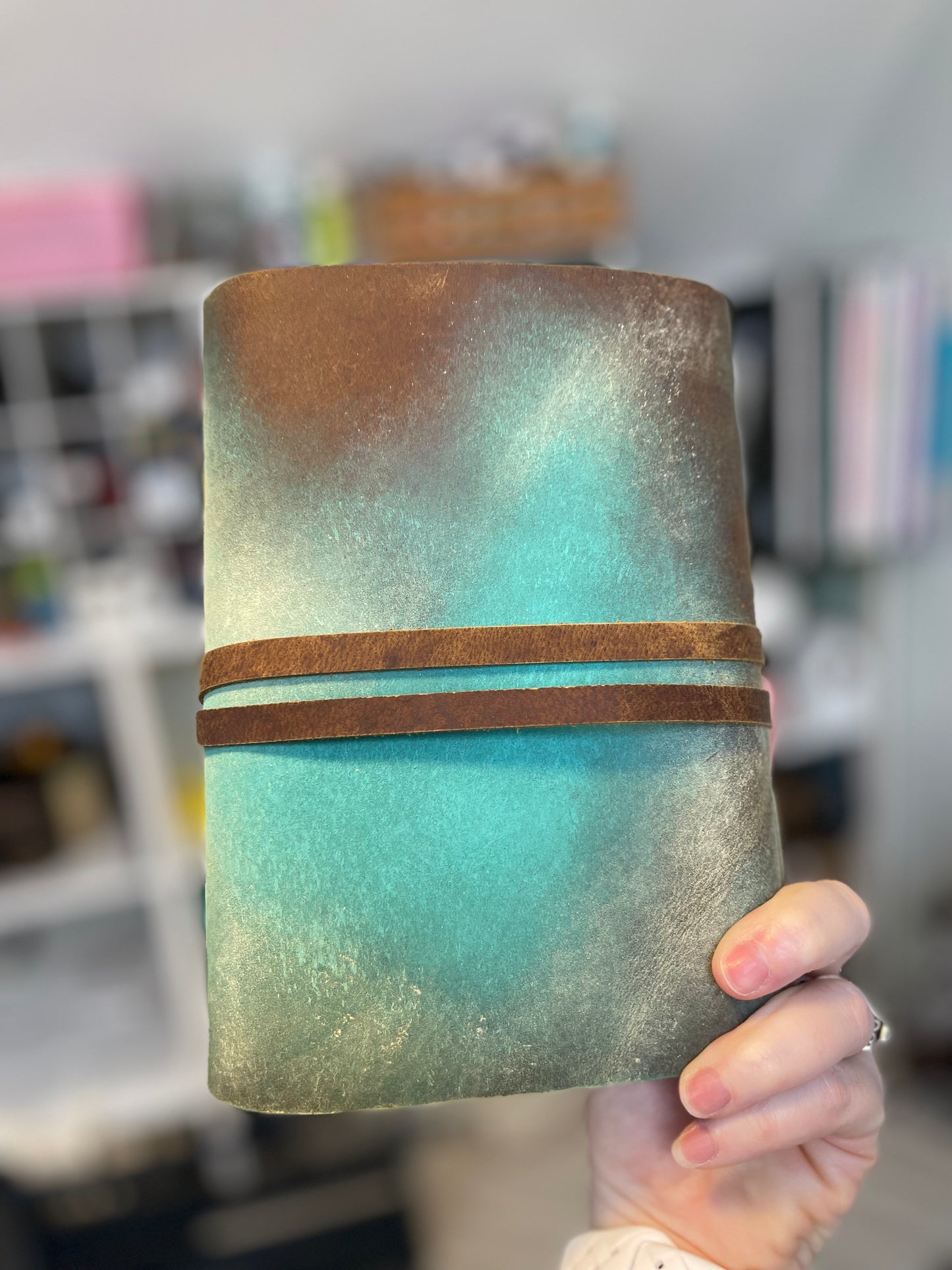 Hand-Painted Embossed Dreams Hopes Goals Journal