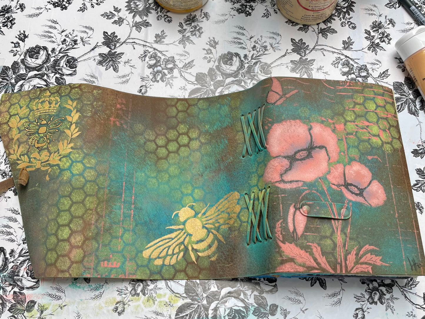 Hand-Painted Flower Butterfly Bee Journal