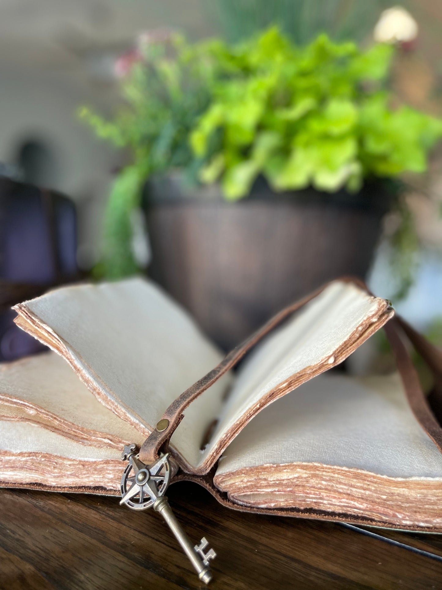 Hand-Painted Moroccan Flower Scroll Journal